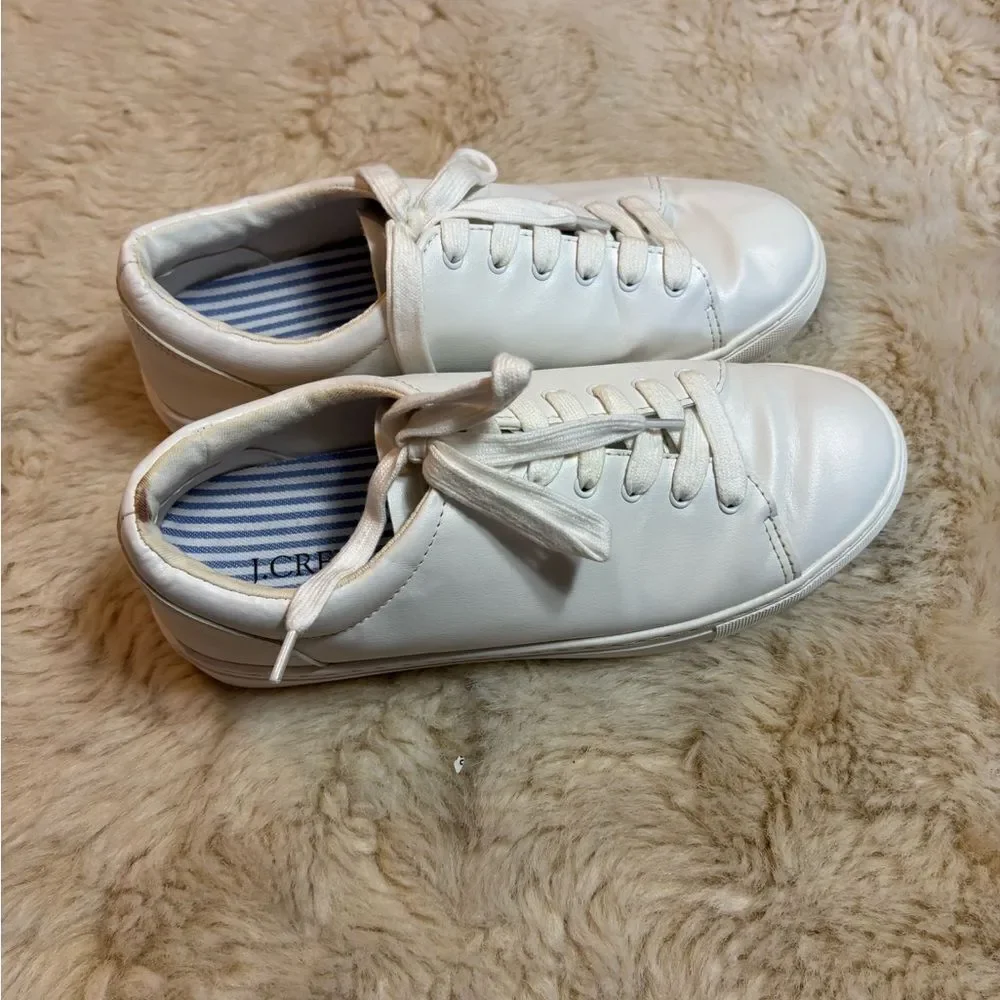 J. Crew White Canvas Sneakers with Minimalist Design
